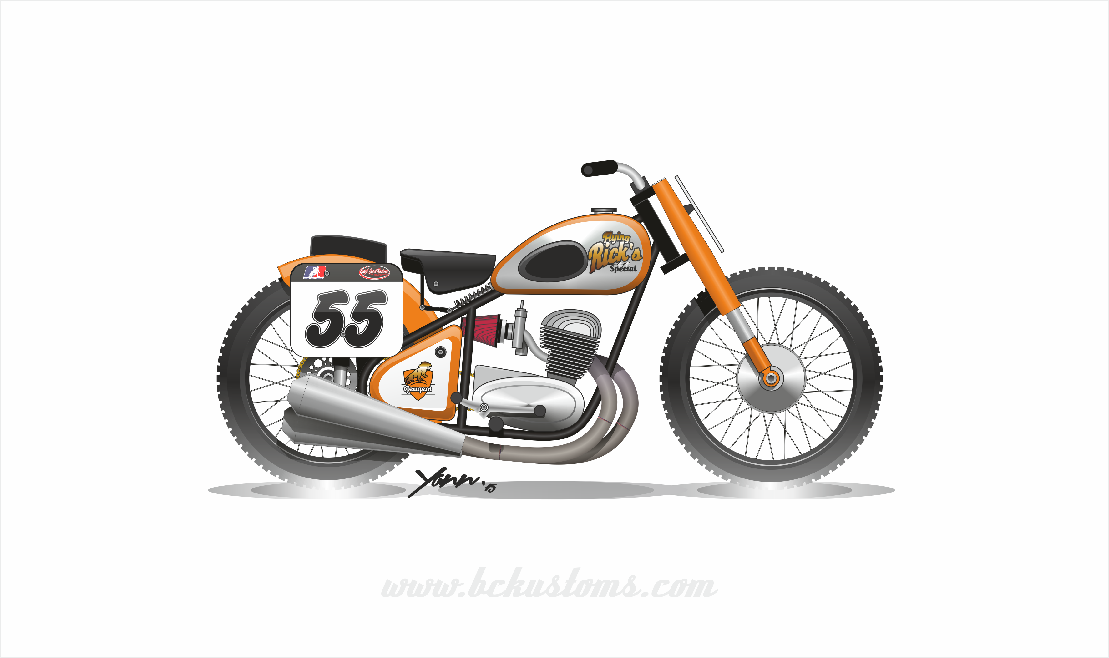 Peugeot 256TC4 flattrack vintage bckustoms