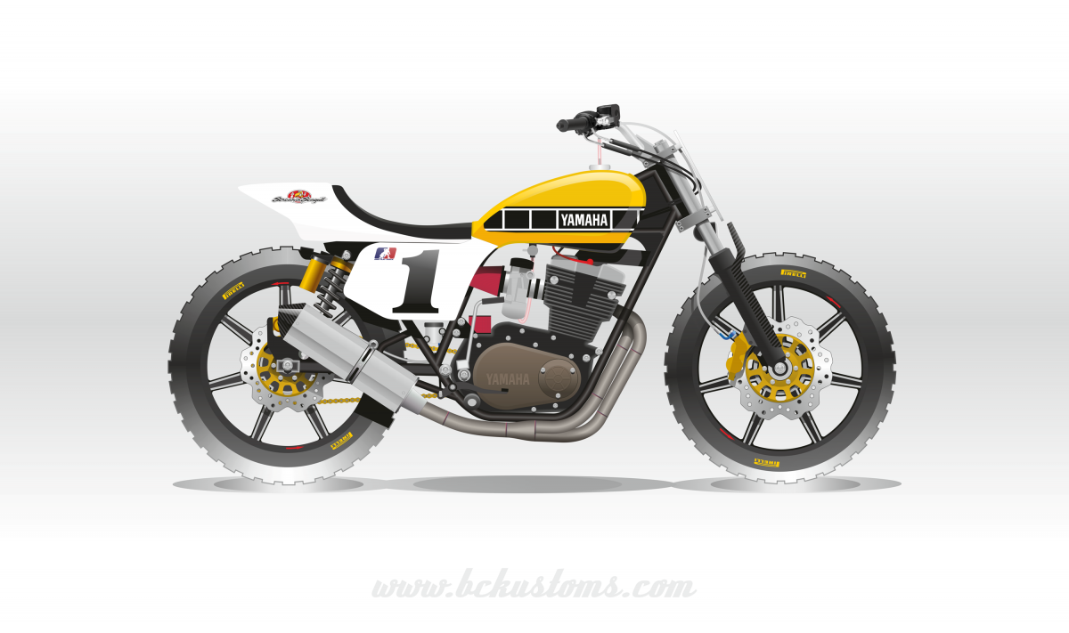 bckustoms yamaha XS500 tracker flattrack